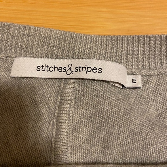 Stitches & Stripes Gray Crew Neck Sweater | Cutout Detail Size M Boutique - Picture 6 of 6